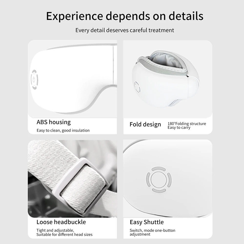 Eye massager with thermal vibration and music massage glasses eye muscles mask female relaxation gift 250219