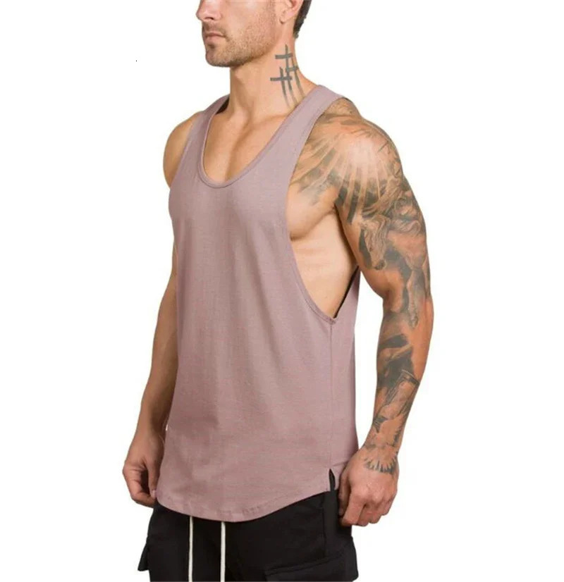 gym clothing Men Bodybuilding and Fitness Stringer Tank Top Vest sportswear Undershirt muscle workout Singlets 250224