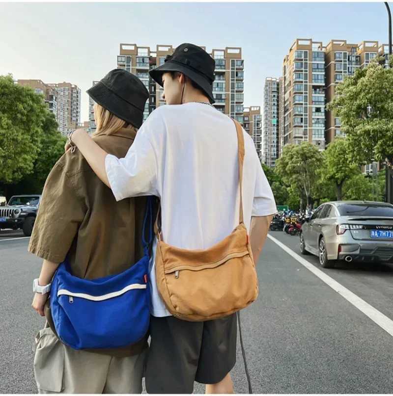 Canvas Bags For Women Vintage Handbags Casual Shoulder Crossbody Bag Eco Bag Korean Messenger Bag Y2K Unisex Black Shopper Bag Z250225