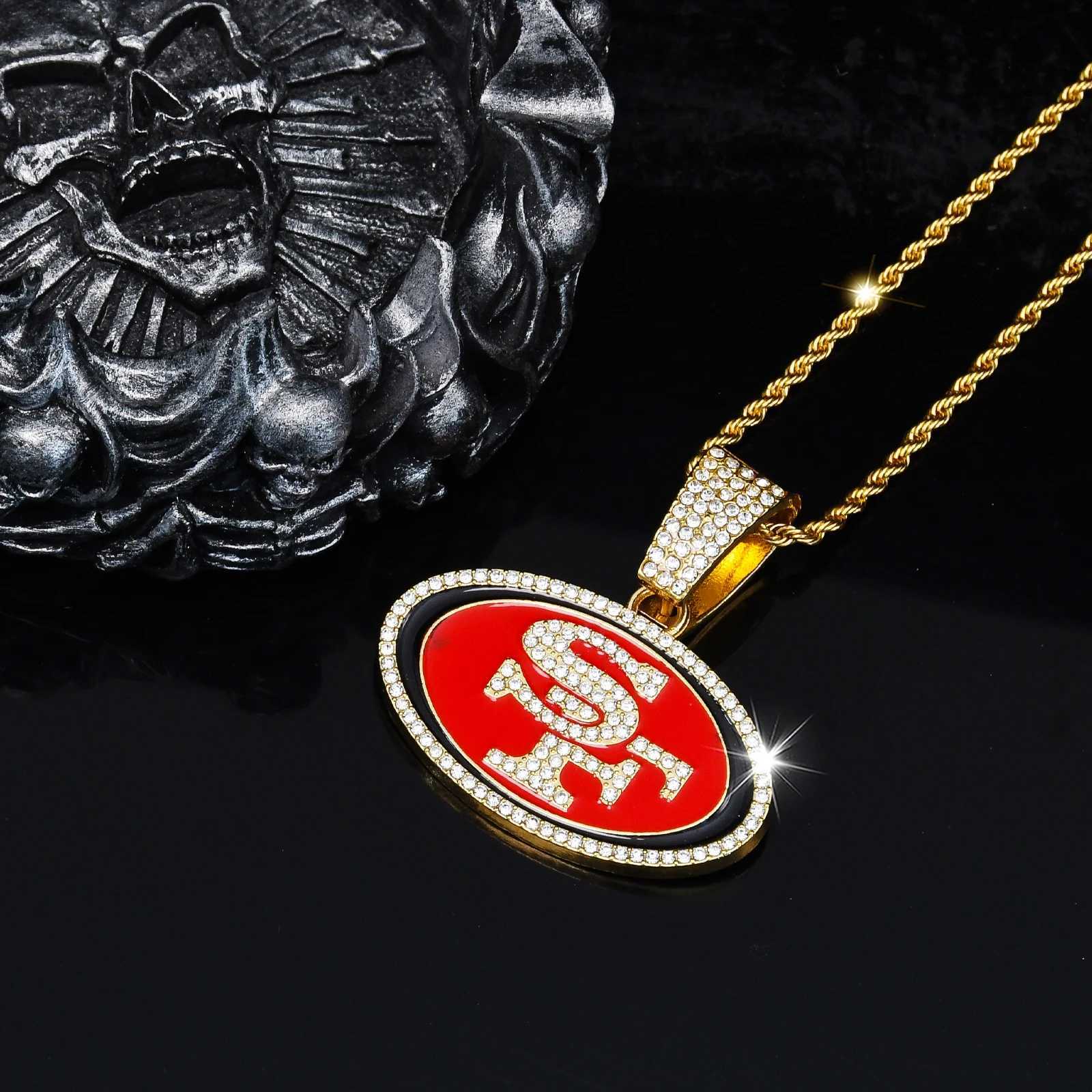 Red Color Sport Team SF Letter 24in Stainless Twist Chain Necklace Cheer on the Support Team X250224