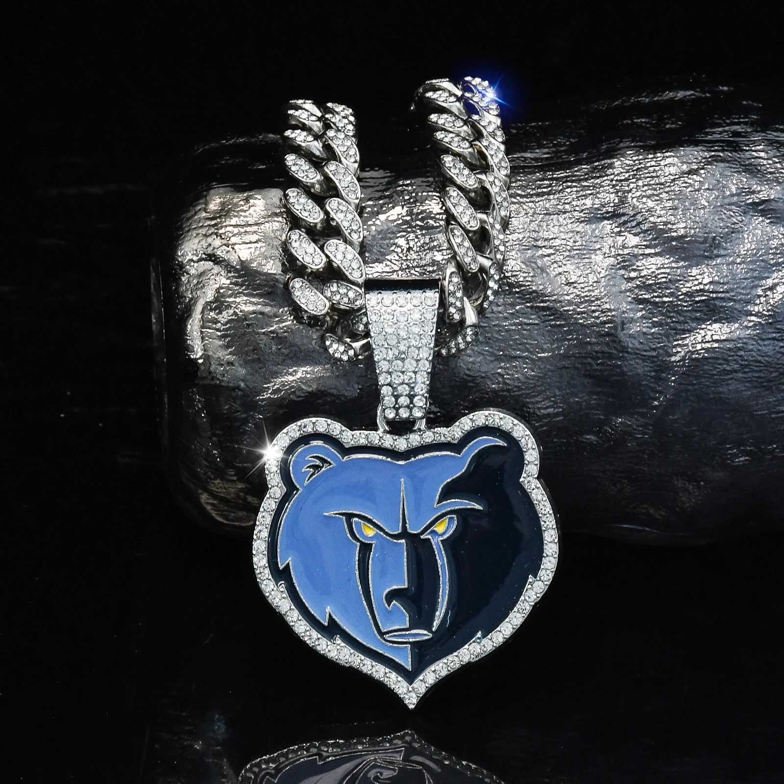 Complete Mem phis Grizzly Basketball Chain Pendant Charm Pendant Oil Pendant Necklace Popar for Fans X250224