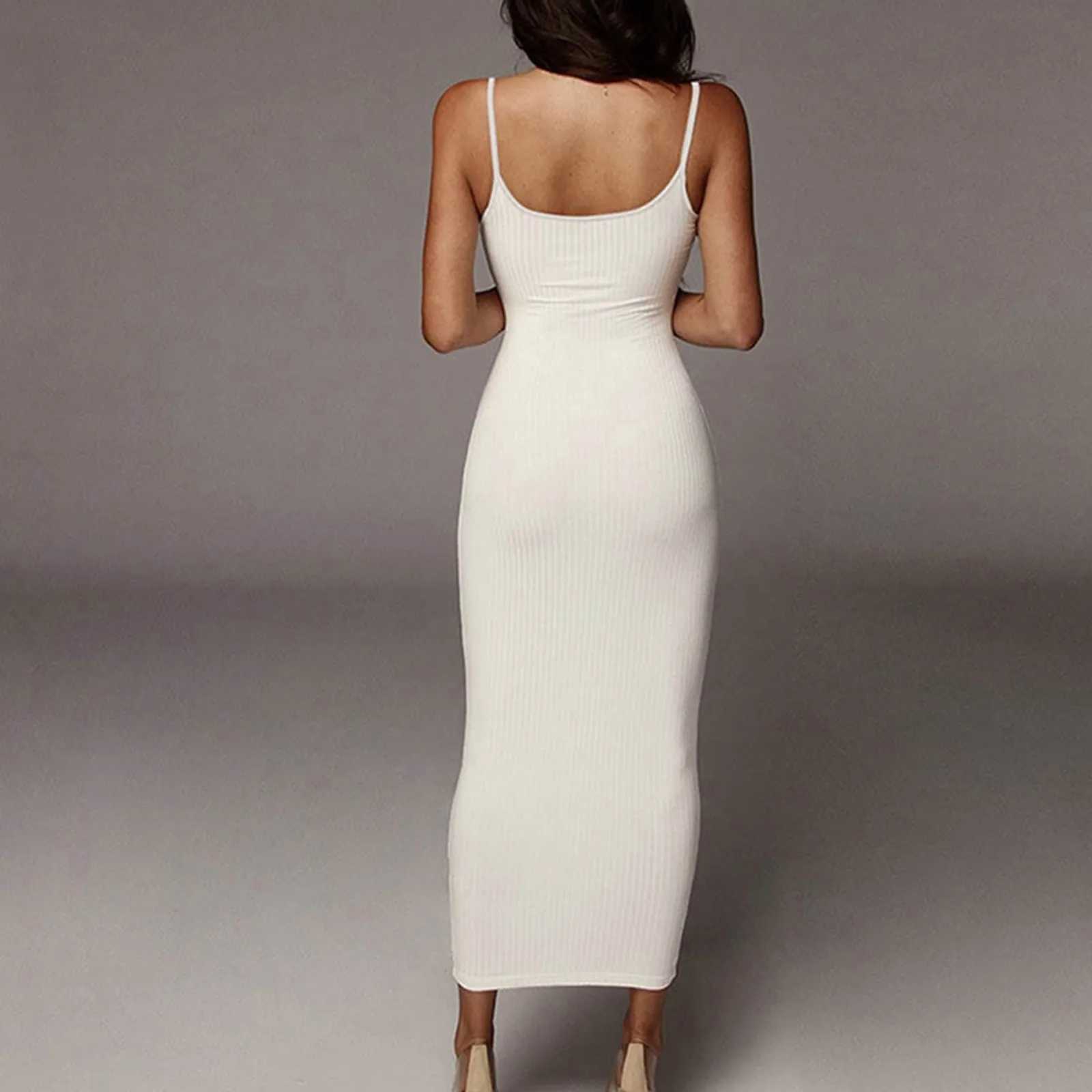 Ladies Dresses Womens Casual Fashion Comfortable Sveless Suspender Bodysuit Slim Clothes Sexy Solid Nightclub Maxi DressXJ250224