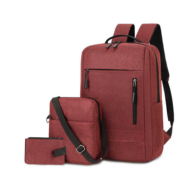 New Three Piece Backpack For Men Fashionable Large Capacity Simple Computer Backpack Business High School Student Backpack Day Backpack Travel Bag 241