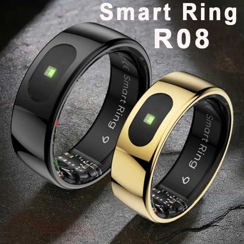 R08 Smart Ring Men Women Charging Case Skin Temperature Health Monitor 5ATM Waterproof Music Video Control Fashion Rings Finger W250225