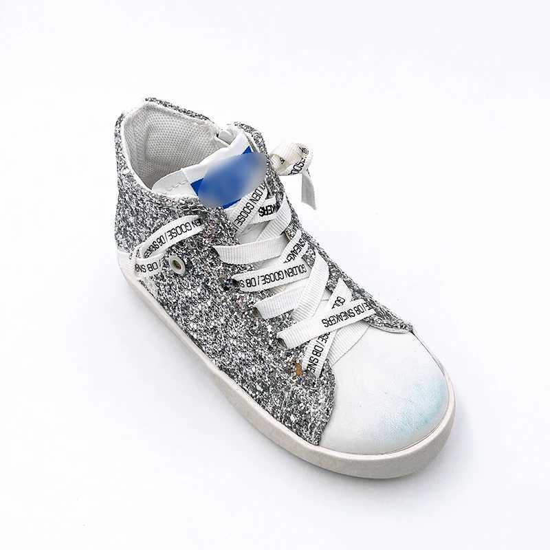 Brand High Top Dirty Sport Shoes for Kids 2024 Custom Designer Childrens Casual Shoes Girls CCDB Glitter Kids Star Sneakers X250224