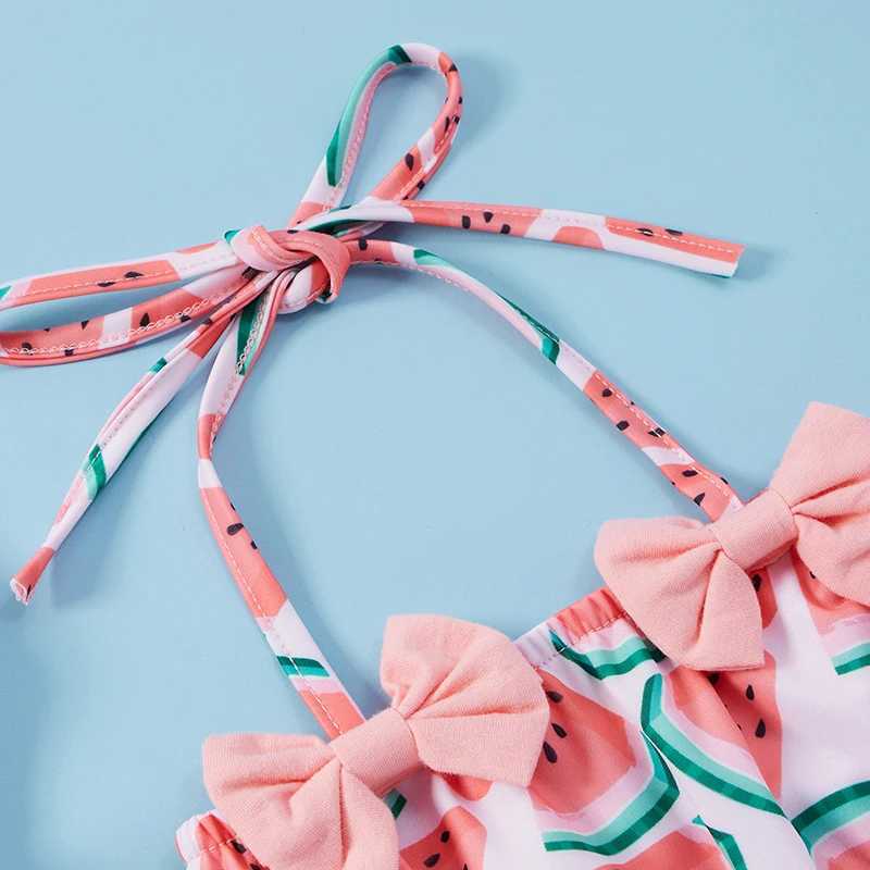 2021-04-05 Quick view Wish list 0-24M Baby Girls 3Pcs Split Swimsuit Set Watermelon Print Sleeveless Bikini Bow-knot+Shorts+Stretchy Hat X250224