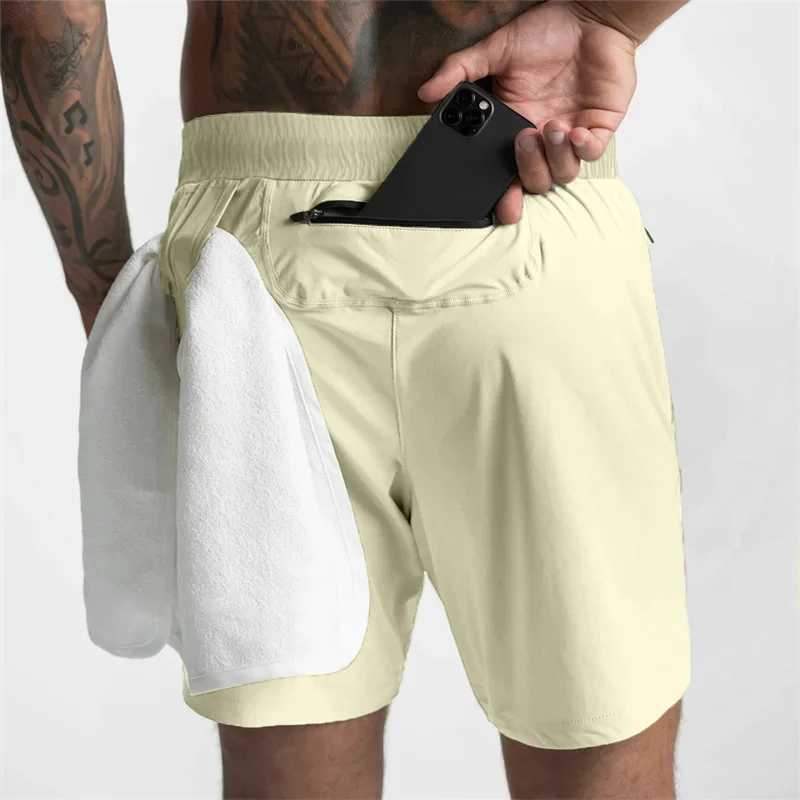 2025 Summer Mens Shorts Single-Layer Quick Dry Solid Color Casual Sports short Pants men Running Zip pocket brand sweatpantsT250224