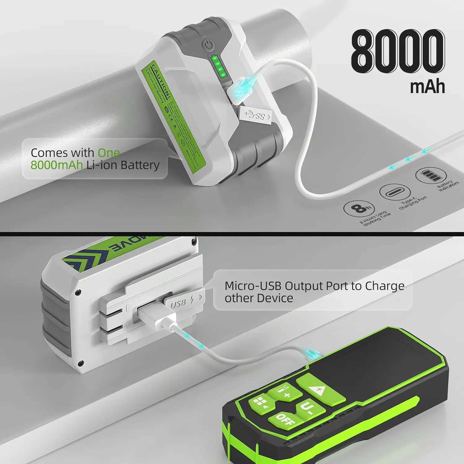 Huepar Professional Laser Level 4D 16 Lines 2mm High Accuracy Green Cross Line Laser 8000mAh Li-ion Battery For Construction X250225