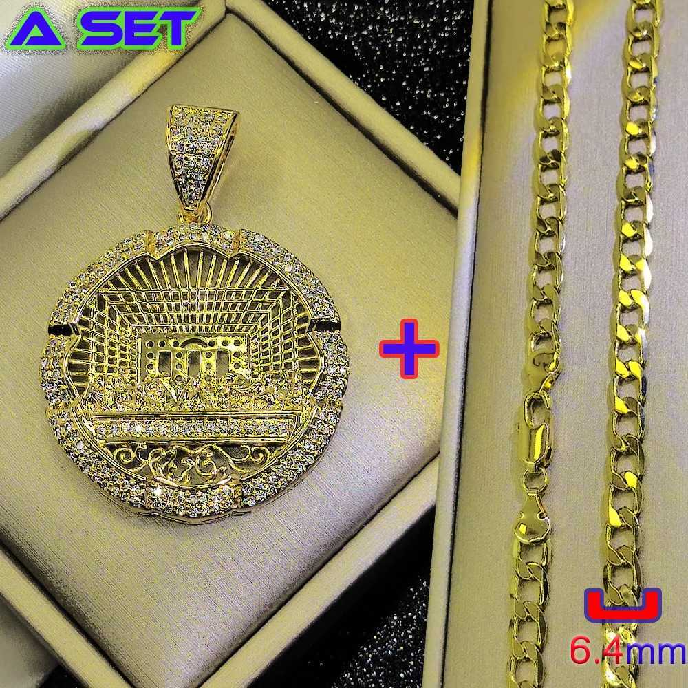 Exclusive cust classic hip-hop necklace with luxurious diamond cut out design pendant premium gold plating trendy decoration X250224
