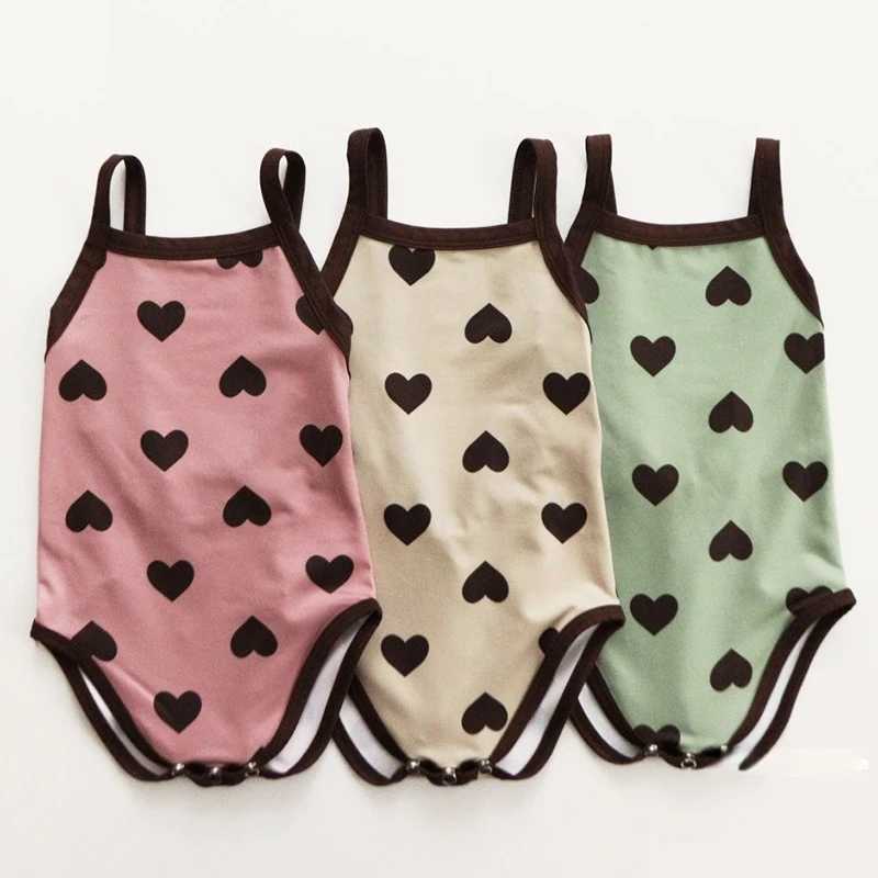 Summer baby girl swimsuit one-piece sleeveless printed backless cute beach bikini baby girl swimsuit childrens swimsuit X250224