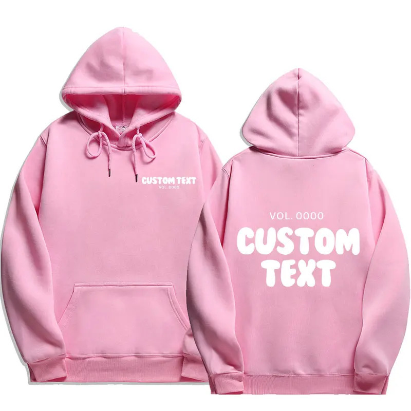 Custom text Hoodies Men Fashion Long Sleeve Sweatshirts men Cool Casual Harajuku Streetwear Pullovers y2k 250224