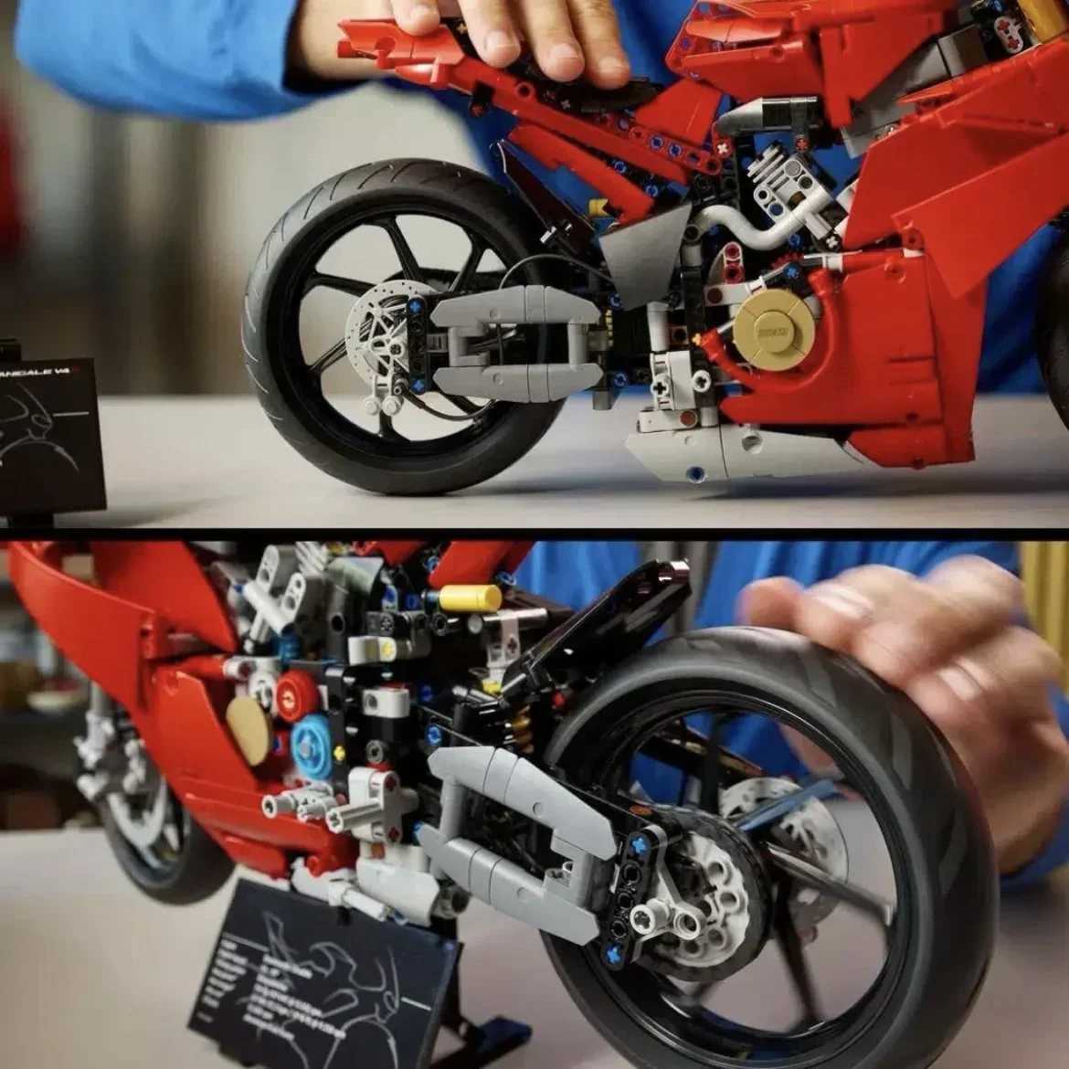 Free shipping Technical V4 S Motorcycle Cpatible 42202 Building Blocks Mechanical Model DIY Bricks Toys For Children Boy Birthday Gift