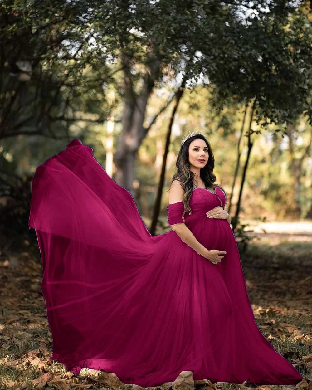 New Off Shoulder Maternity Dress for Photoshoot Lace Pregnant Dress Long Maxi Dress Maternity Gown Photography Props Photo Shoot X2502241