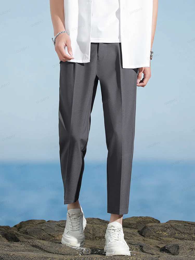 New Smooth Soft Suit Pants Men Business Long Trousers Korean Formal Office Banquet Wedding Pants Men Khaki Plus Size 40 Gift W250225