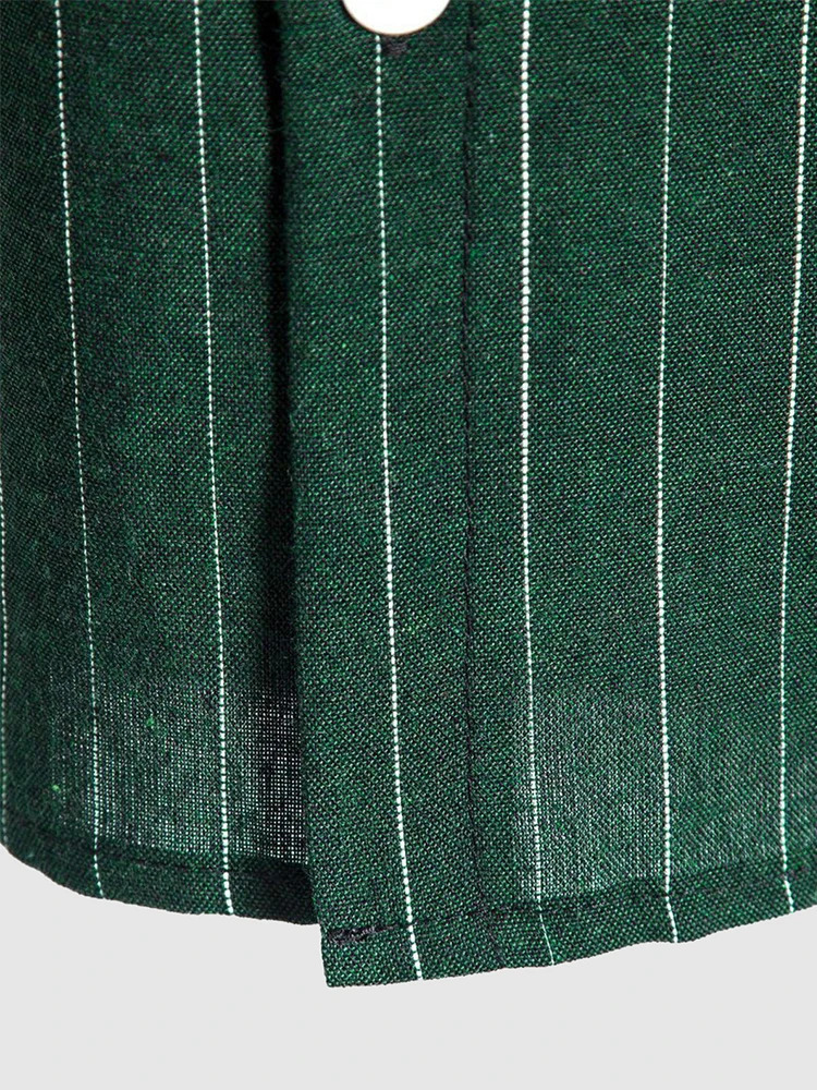 mens striped shirt cotton short sleeved shirt button up shirt casual lapel summer streetwear top 250220