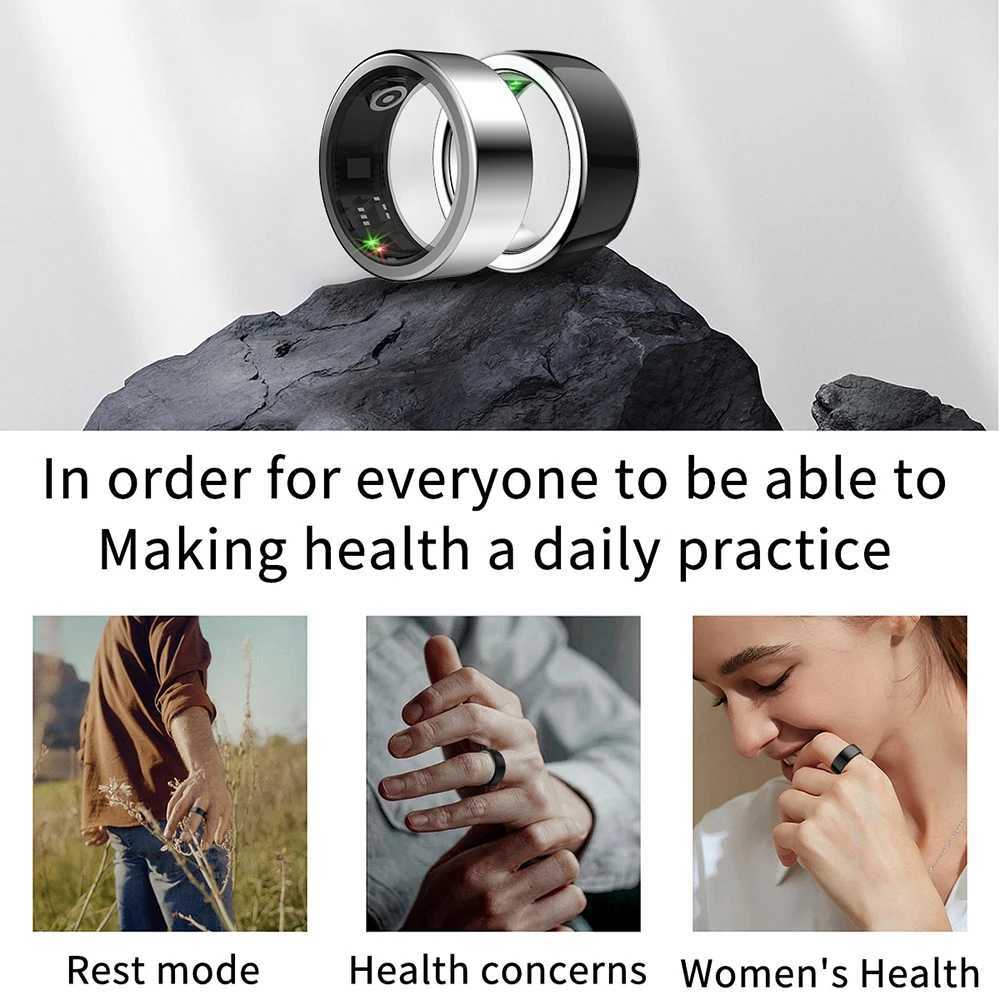 SR02 Smart Ring Military Grade Titanium Steel Shell Health Monitoring IP68 5ATM Waterproof With Magnetic Suction Fast Charging W250225