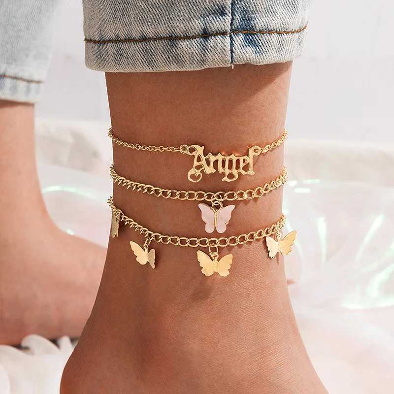 2022 Bohemian Womens Foot Bracelet Summer Beach Foot Chain Bohemian Bead Butterfly Bracelet Charm Foot Bracelet Set Foot Bracelet Jewelry AccessoriesX