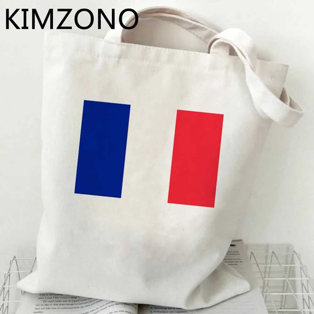 France shopping bag tote cotton shopping jute bag message bag as jute string grab Z250224