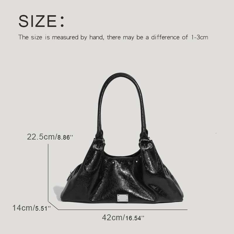Korean Casual Custom Initials Tote Bag For Women Designer Handbag Purse 2025 New In PU Oil Wax Sequined Underarm Shoulder
