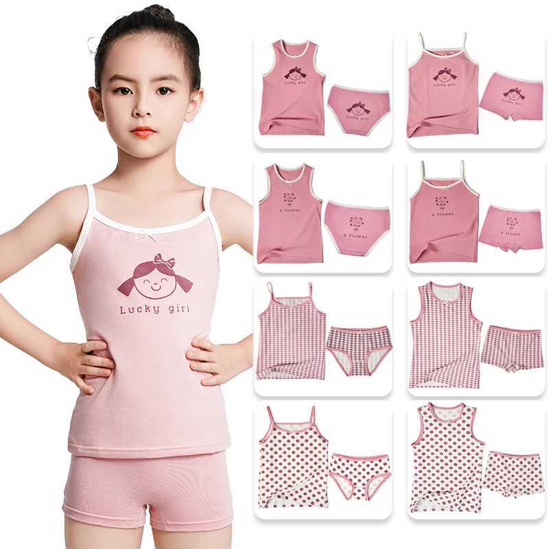 Pink Kids Clothes Set 8pcs Girls Vest Suit Childrens Clothing Set Baby Cotton T-Shirts Shorts Quick Dry Sleeveless Tank Top 2024 X250224