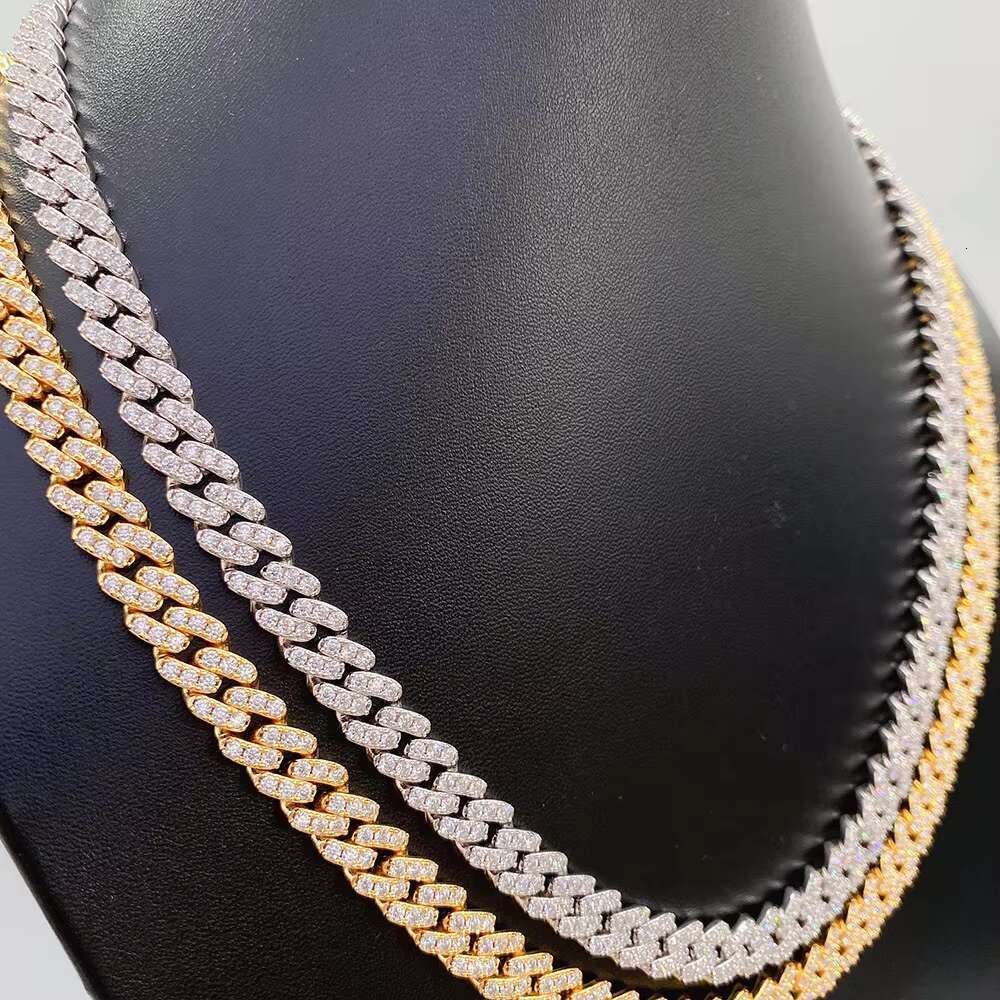 Hip Hop Jewelry 8Mm K Sterg Sier Moissanite Chain Cuban