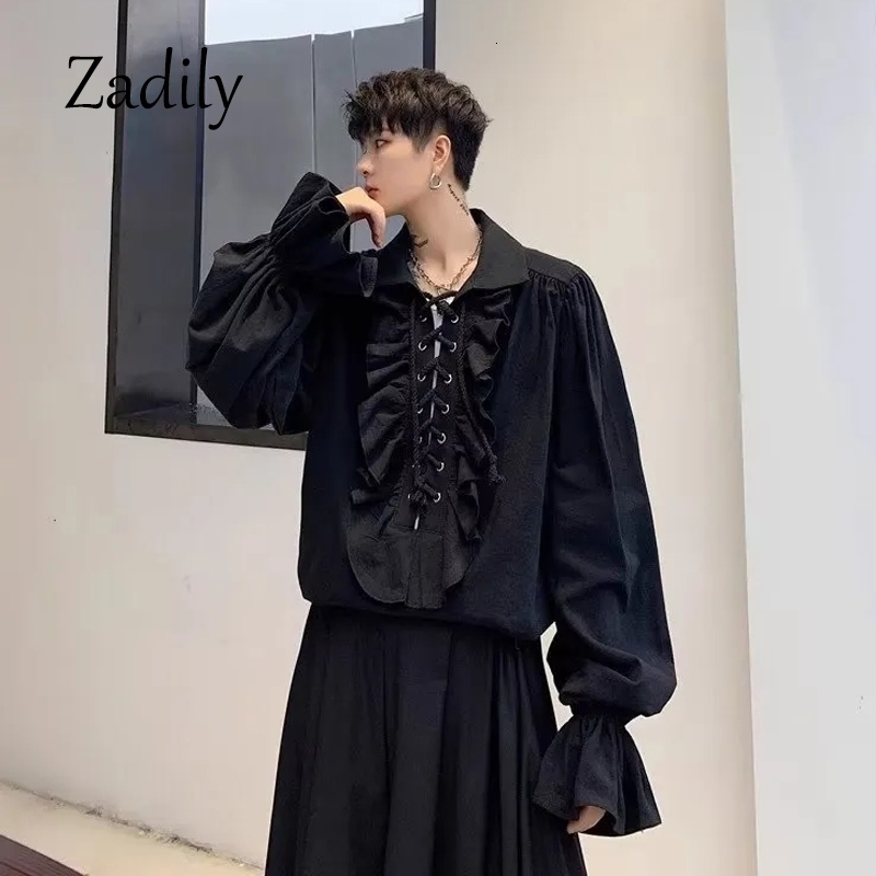 Womens Pirate Shirt Prince Poet Shirts Medieval Buccaneer Frills Lace Up Renaissance Vintage Gothic Blouse Tops 250222