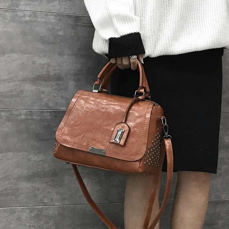 Vintage Handbag Purses For Women New Style4 Female Soft Leather Branded Shoulder Crossbody Messenger Tote Bag New Sac