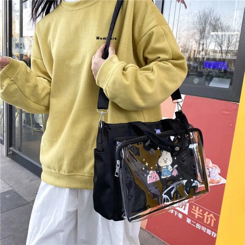 Transparent bag ita bag bolsos cruzados Japanese Cute Big Bag Female Bag Student Shoulder Cross Body Hand Bag tote bag 250221