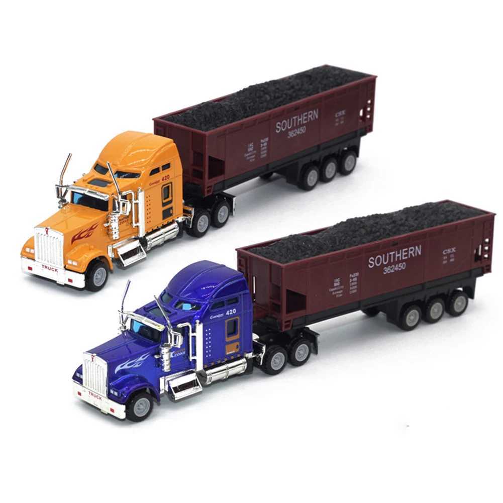 Free shipping 1 50 Large Diecast Alloy Car Toys Silation Oil Truck Tank Container Pull Back Transport Vehicle Model Toy For Kids
