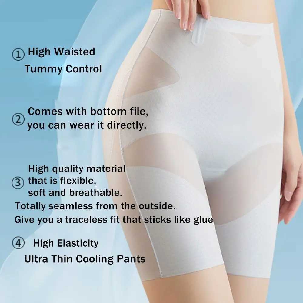 Ultra Slim Tummy Control Hip Lift Panties High Waist Shapewear Panties for Women Seamless Ice Silk Shaper Underwear Body Shaper M250225