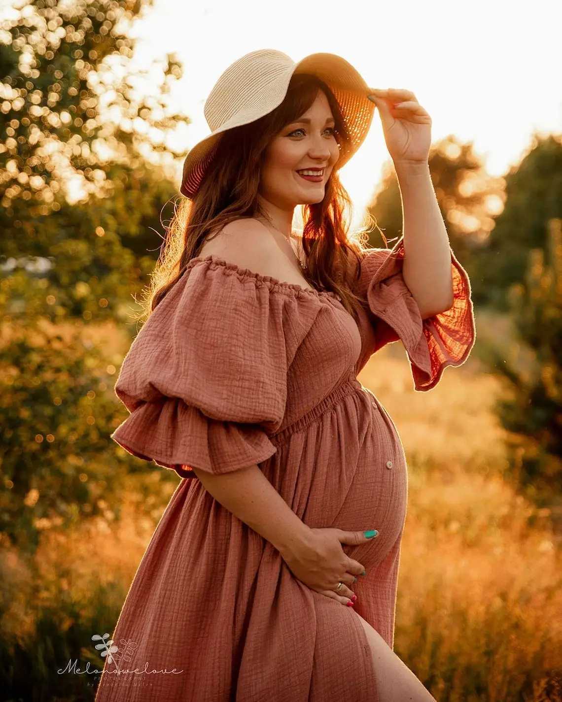 Linen Cotton Floor Mopping Dress Photo Shooting Pregnancy Bohemian Dress Maternity Photography Props Photoshoot Clothing X2502241