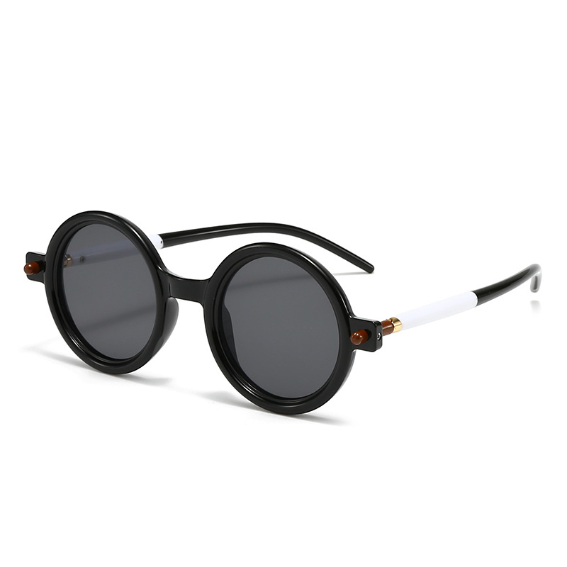 2025 new European and American fashion round frame anti-blue light plain glasses for men and women, anti-blue light glasses frame, female photo shoot 