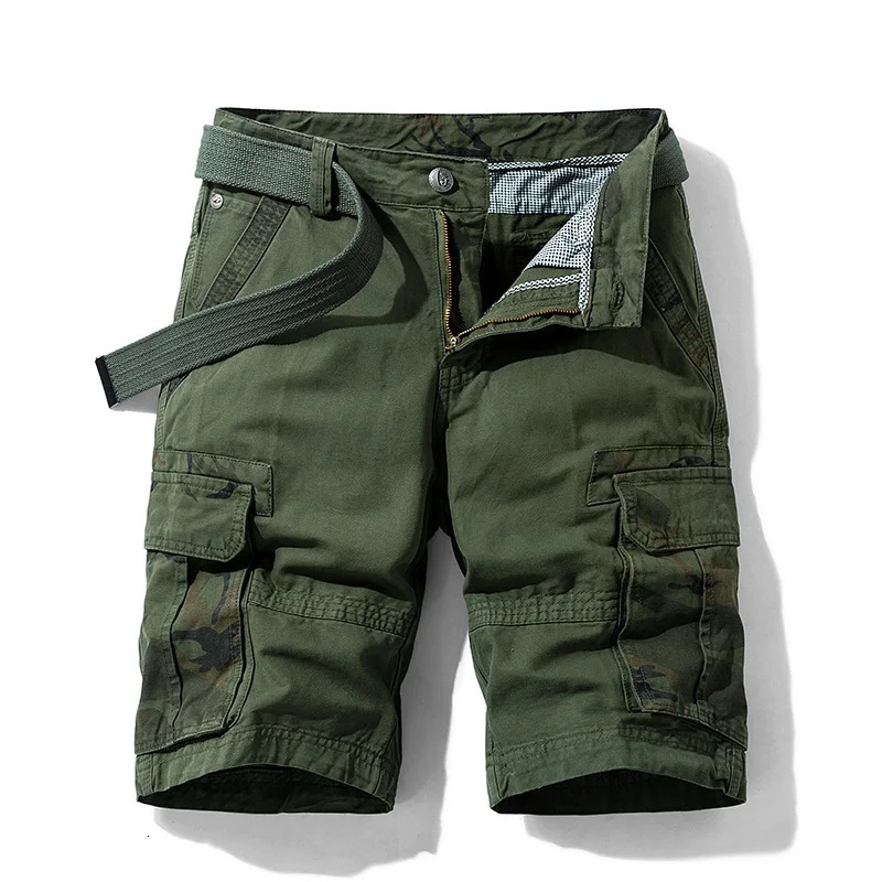 Summer mens fashionable loose cargo shorts casual full matching pure cotton 250214