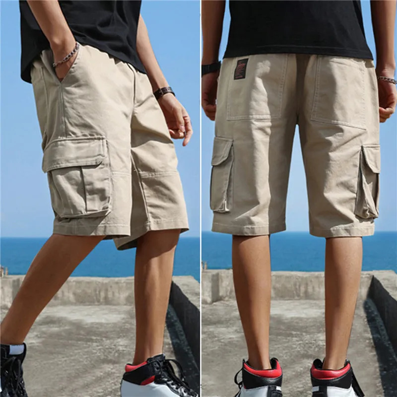 Summer Men Trend Cargo Shorts Mens Letter Print Pocket Shorts Fashion Casual Straight Shorts Mens Clothing Mens 250224