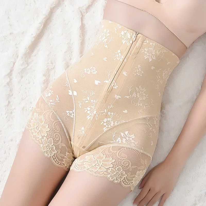 New Arrival Womens High Waist Sexy Lace Body Shaper With Zipper Tummy Control Panties Postpartum Female Shapewear Butt Lifter Waist Trainer Z250225