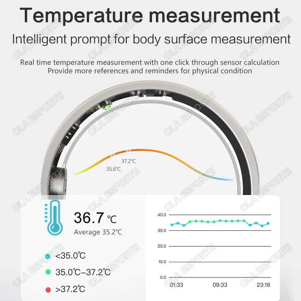 2024 New For Samsung Galaxy Ring Heart Rate Temperature Monitoring Rings Multi Sport Modes IP68 Waterproof Smart Ring Men Women W250225