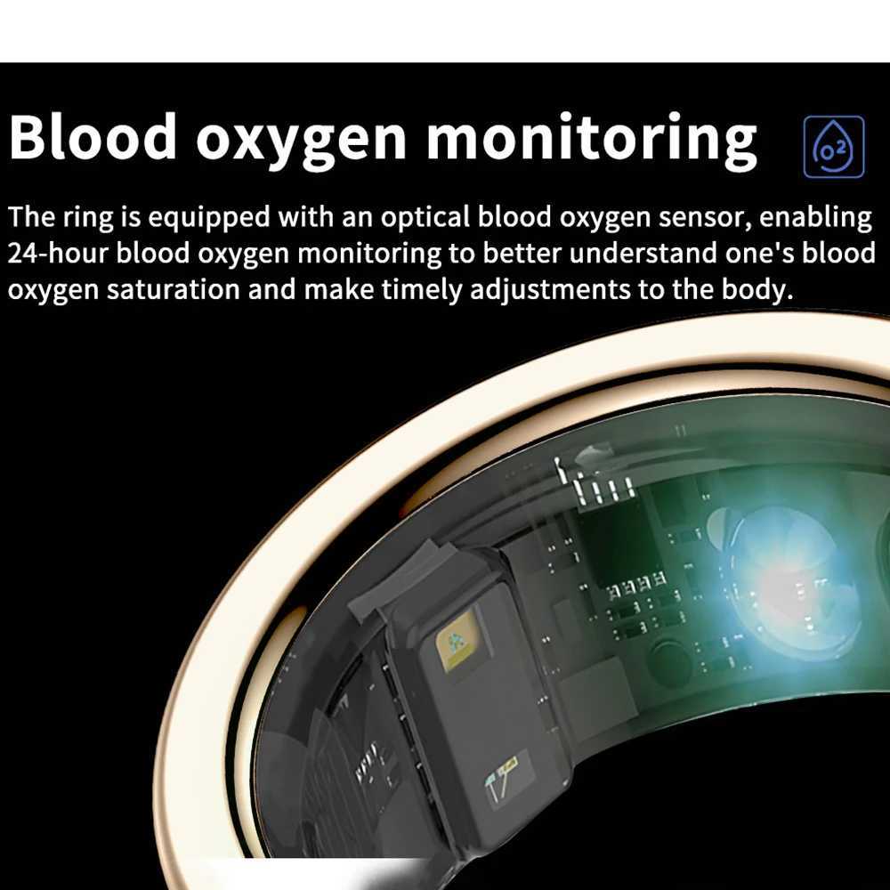 SR02 Smart Ring Military Grade Titanium Steel Shell Health Monitoring IP68 5ATM Waterproof With Magnetic Suction Fast Charging W250225