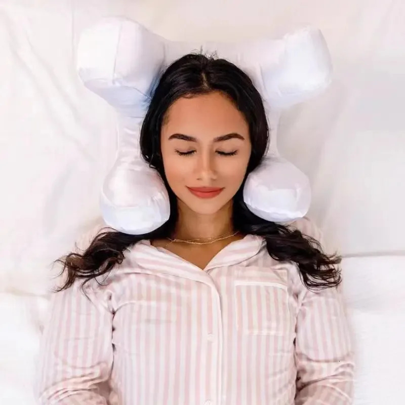 Face Pillow Free White Satin Pillowcase Beauty Sleep Anti Wrinkles-Aging Back Sleep 250218