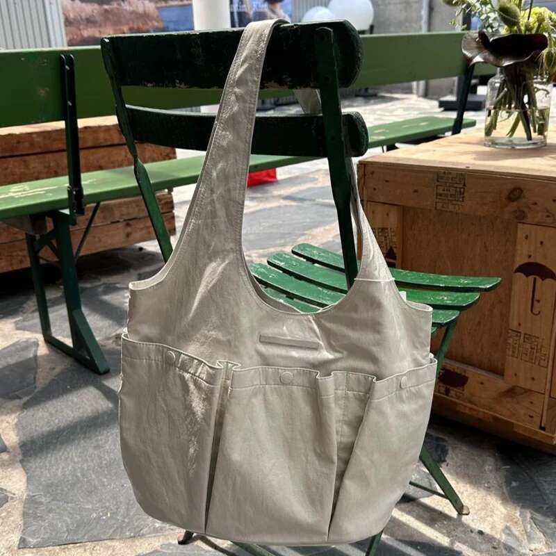 Korean Casual Tote Bag For Women Designer Handbag Purse 2024 New In PU Sequined Button Multiple Pockets Underarm Shoulder