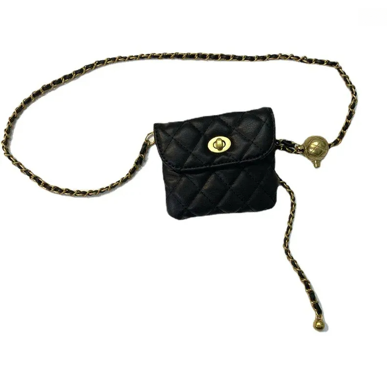 Women's Red Tidal Mini Waist Pack - Fragrant Wind Design with Chain Strap