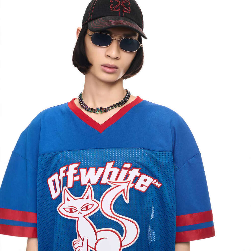 Cartoon pattern letter street American trendy brand contrasting color loose unisex casual print