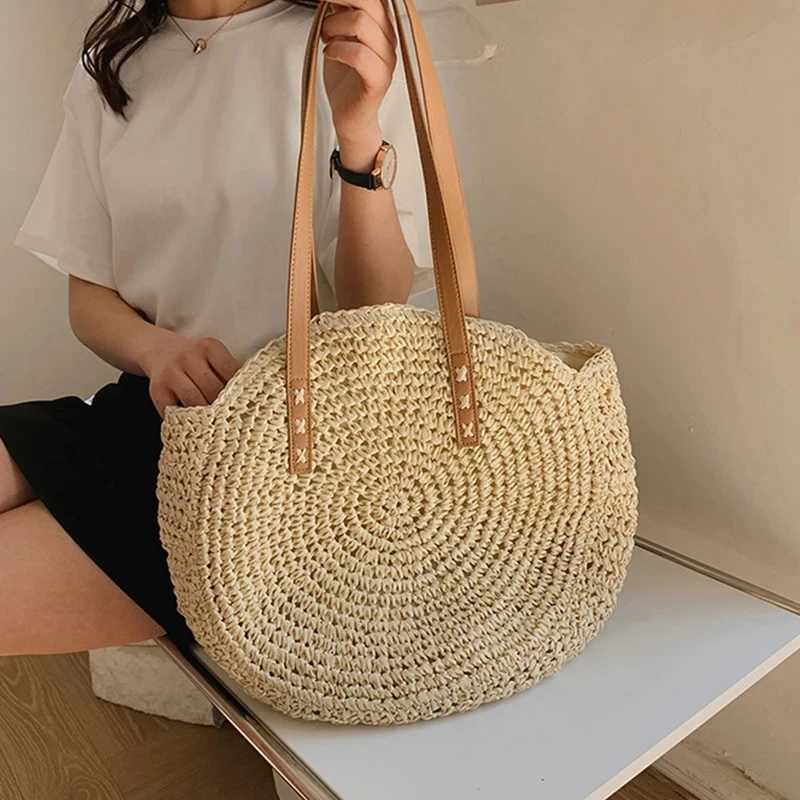 New Large Capacity Handbag Totes Holidays Pack Handmade Straw Shoulder Bags For Women Big Travel Beach Bag bolsa feminina