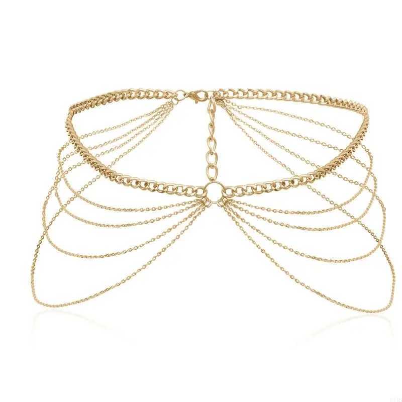 37JB Body Chain Waist Chains with Long Tassel Decor Party Night Club Body Shinning Jewelry Accories for Women and GirlsXJ250224
