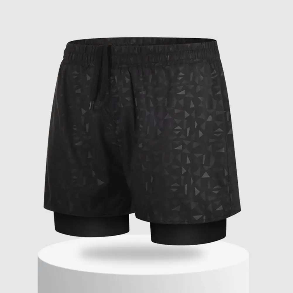 Adjustable Waist Swimming Shorts Swimming Pants Mens Quick Dry Double Layer Swim Shorts with Elastic Waist Slim Fit for WaterXJ250224