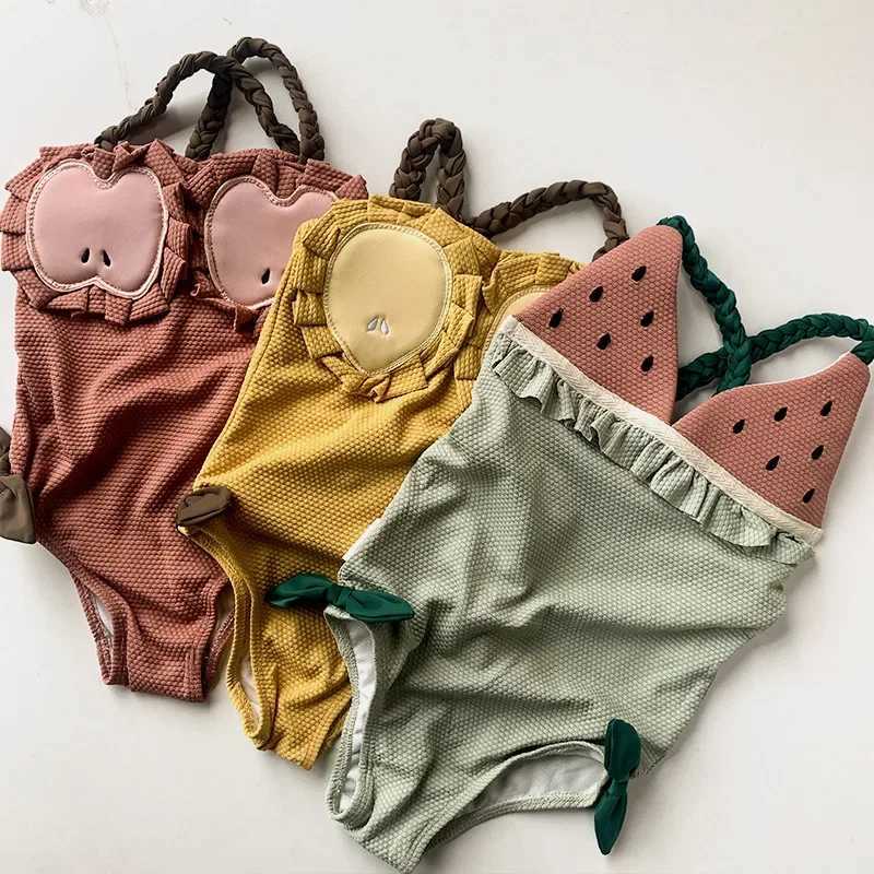 Baby Girls One-piece Swimwear Cute Cartoon Fruit Sling Swimsuit Bikini Beachwear Kids Bathing Suit Vacation Swimming Clothes X250224