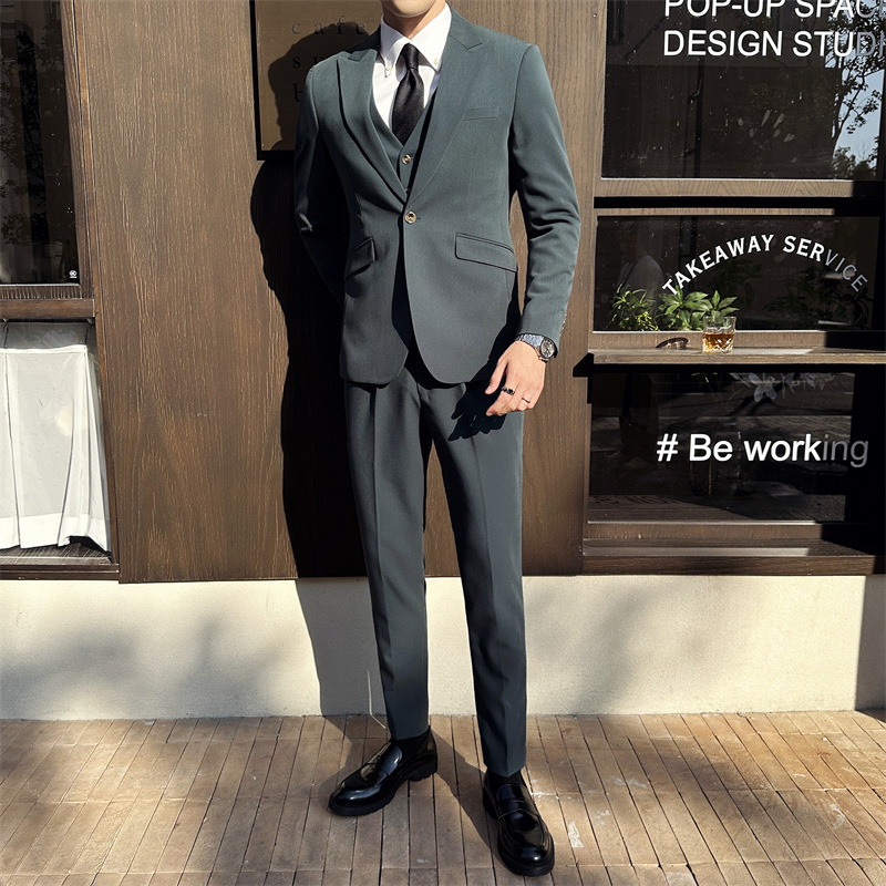 F2251Stylish Single-Layer Ice Silk Business Suit Jacket Suitable for Formal Settings
