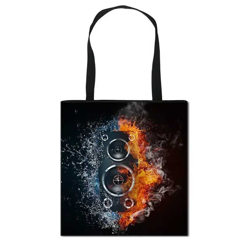 Piano Music Note Print Tote Bag Fashion Women Handbag Girls Shoulder Storage Bags for Travel Ladies large Capacity Shopping Bag Z250224