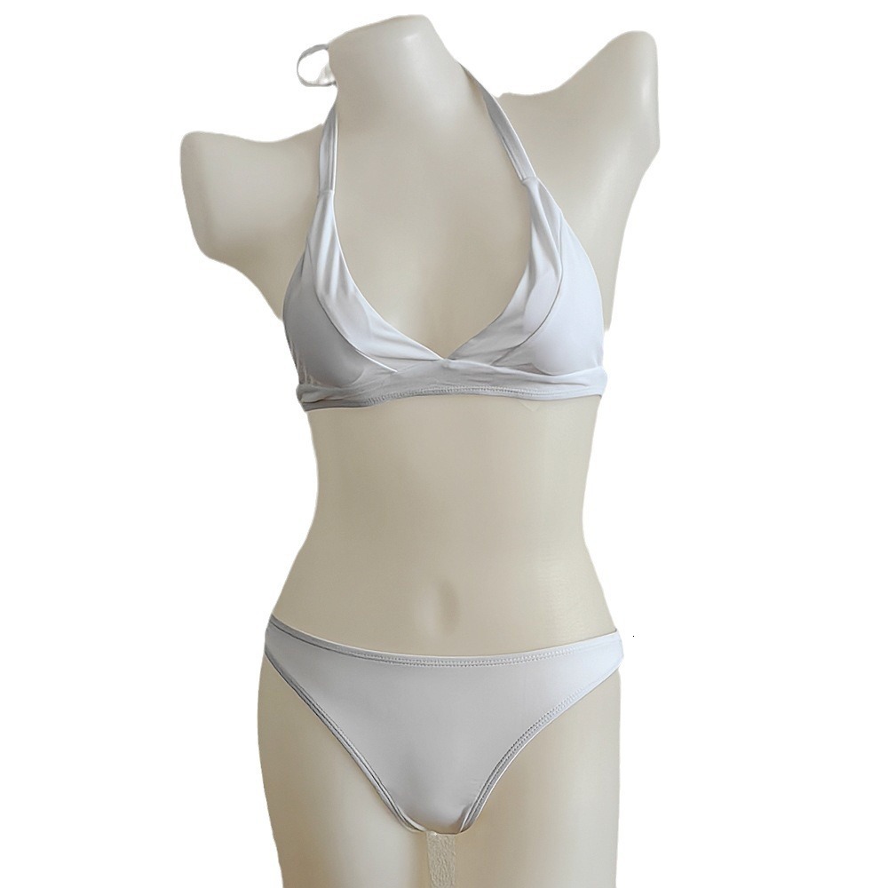 designer Sexy swimwear New Nylon Lycra Women's White Splicing Bikini Set Swimsuit