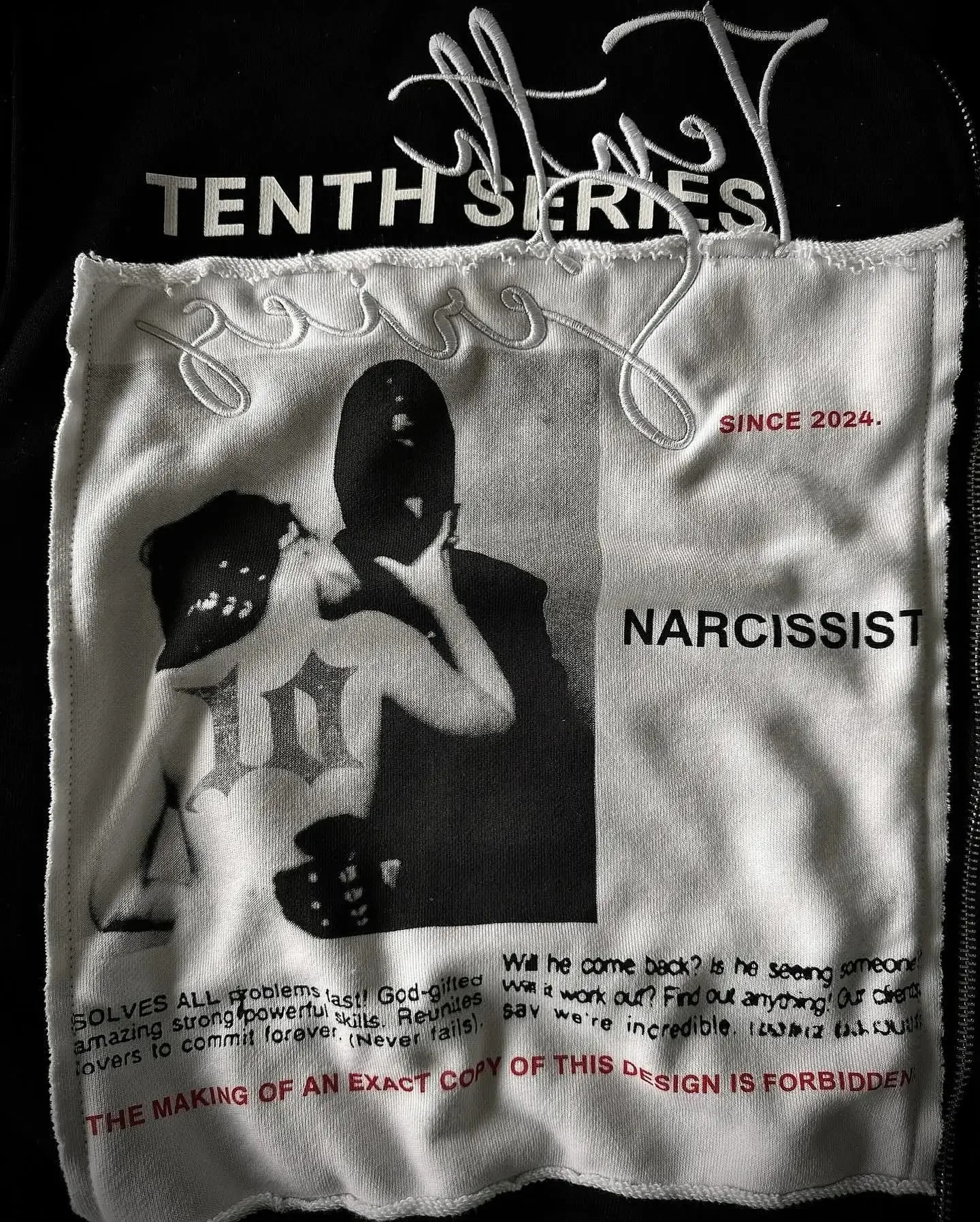 NARCISSIST Street Hoodie Vintage Fashion Patch Zipper Hoodie Y2k Harajuku Niche Hip-hop Gothic Jacket Mens Clothing 250225