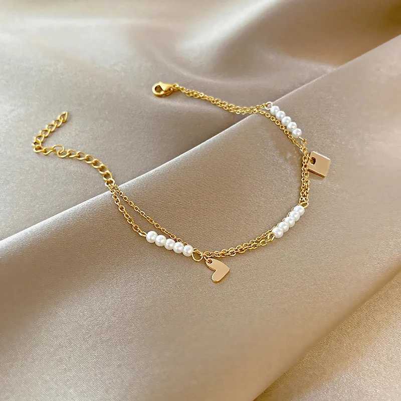 Fashion Trend Unique Design Elegant Delicate Double Layer Pearl Bracelet Women Jewelry Wedding Party Premium Gift WholesaleXJ250225